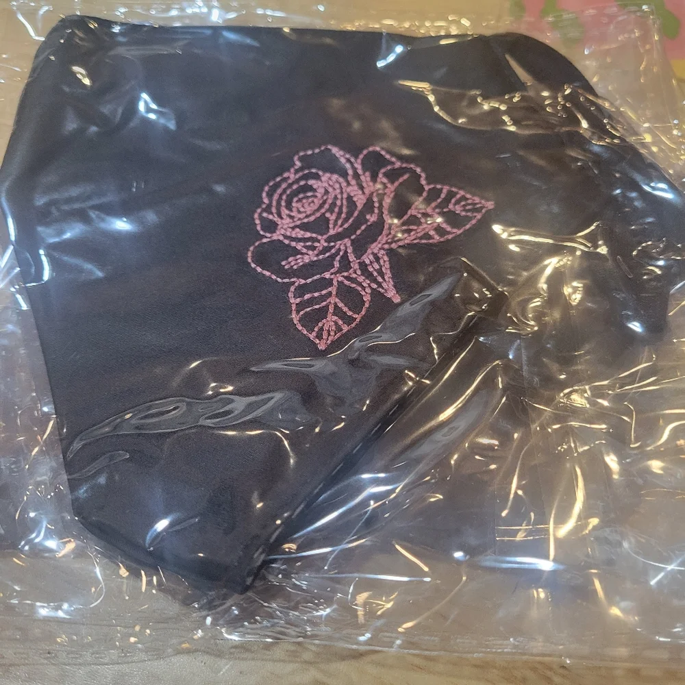 JOHNNY WAS‎ 5 Pack of Face Masks Black Cotton Embroidered